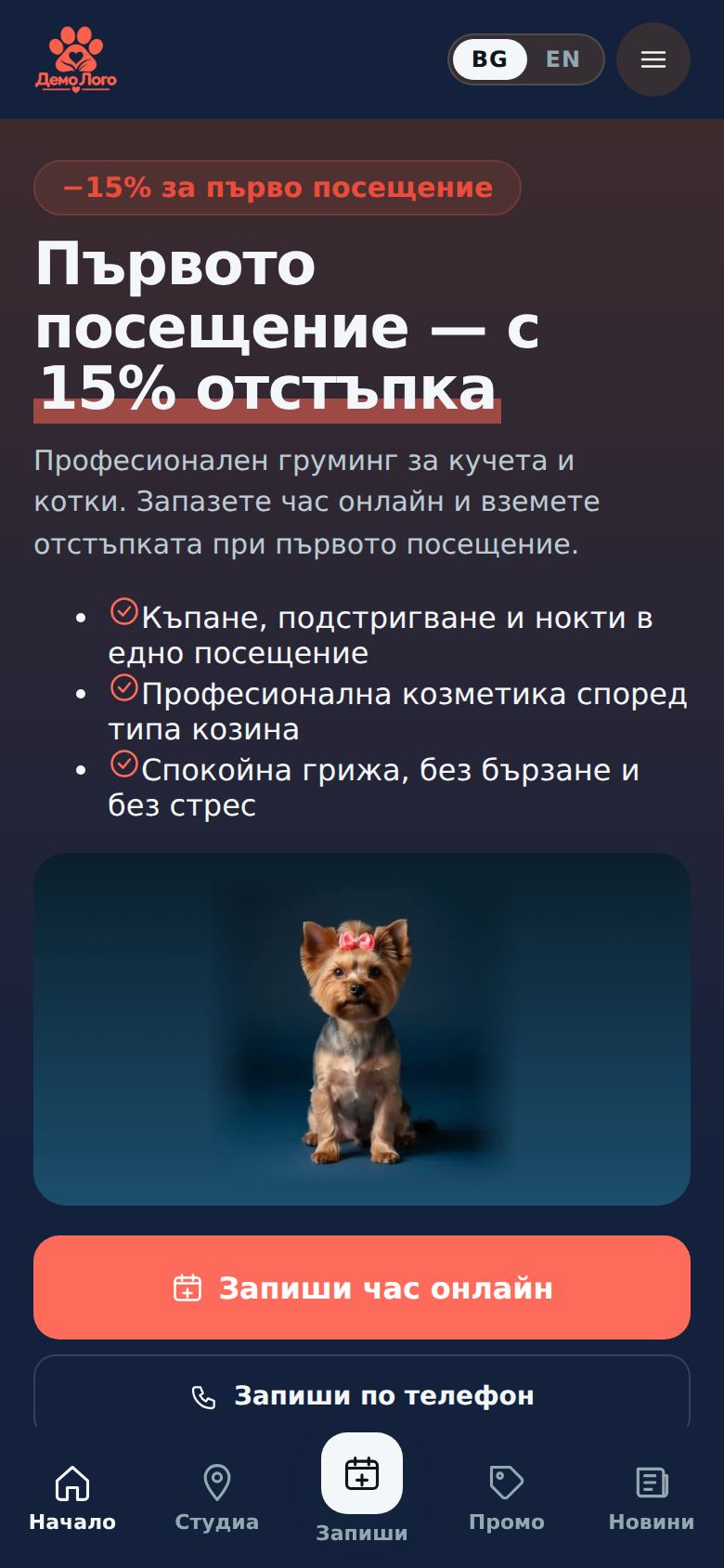 Груминг салони версия 3 — компютър
